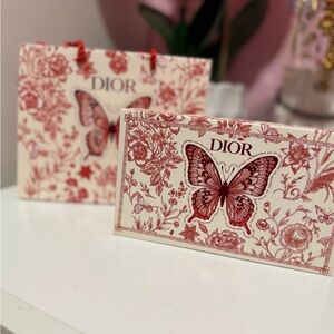 Dior Red and White Floral Butterfly Set
